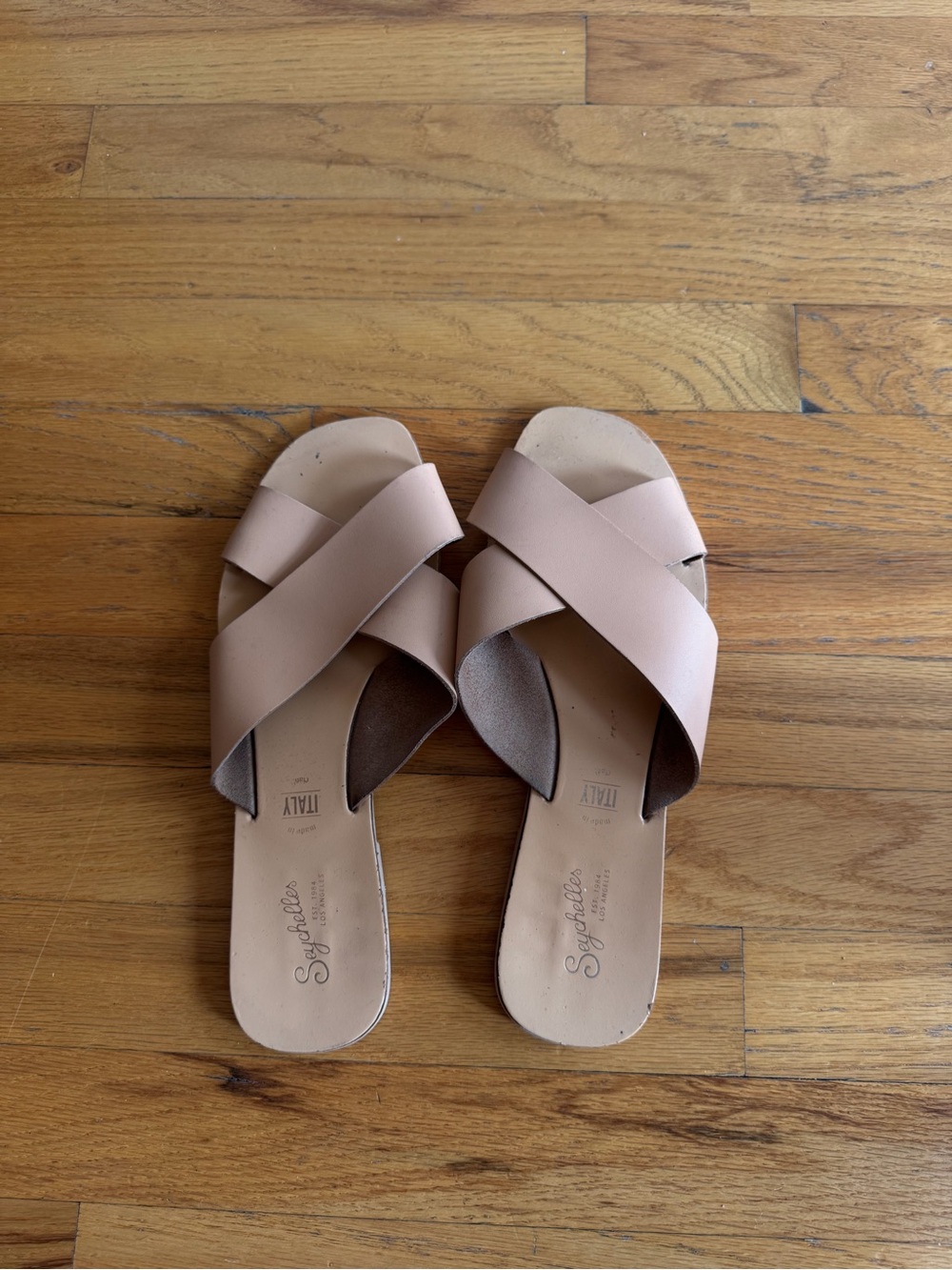 Seychelles Blush Crisscross Slide Sandals